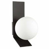 Dainolite Valemont 1 Light Wall Sconce Large Matte Black Opal White Glass Lamp