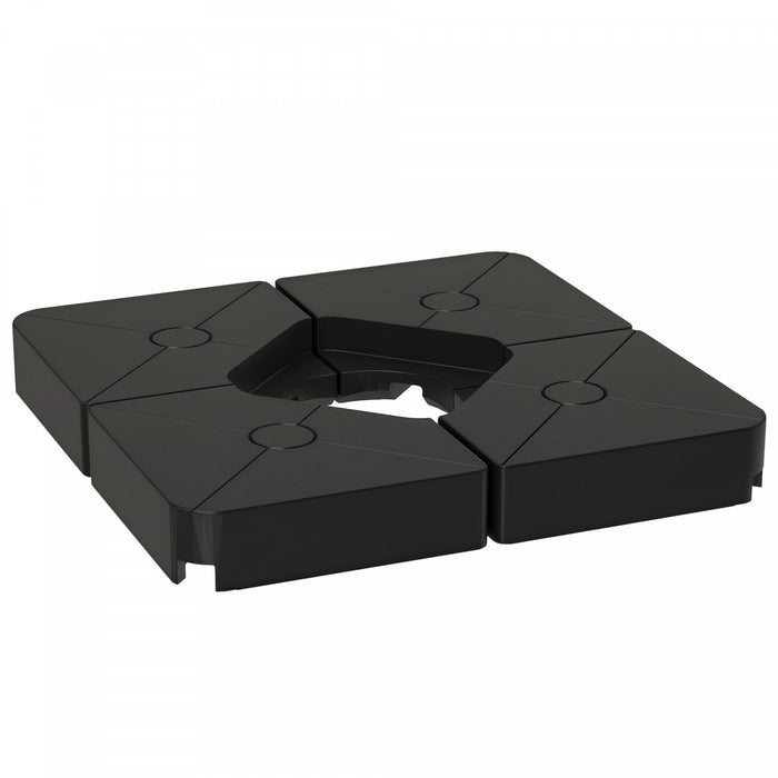 Outsunny Umbrella Weights for Cantilever Parasols, Set of 4 Parasol Base Weights, Black