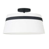 Dainolite Symphony 3 Light Semi-flush Mount Matte Black White Shade Lamp