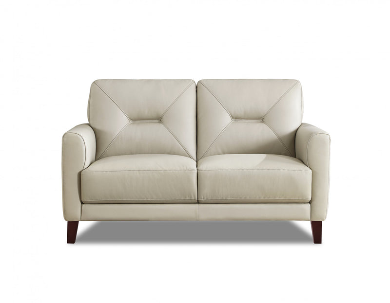 Hydeline Mavis Leather Loveseat - Vanilla