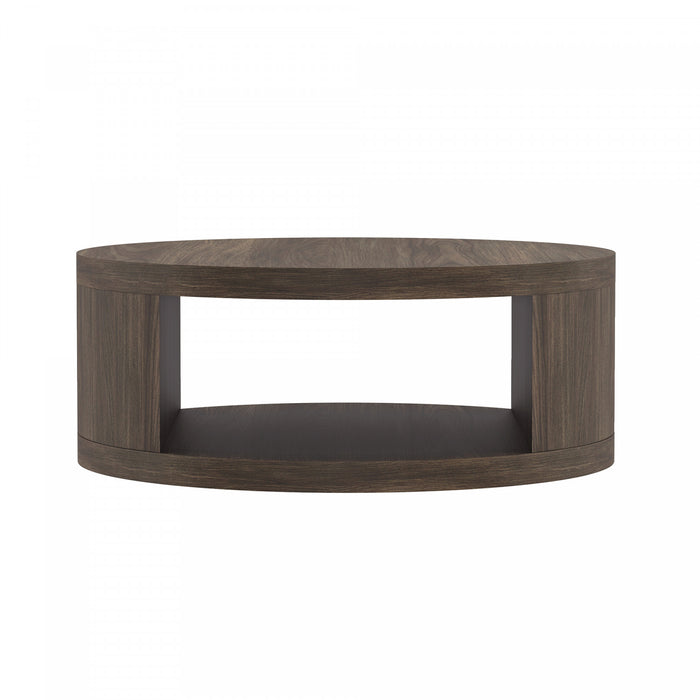 Alure Contemporary 36\" Round Coffee Table in Walnut