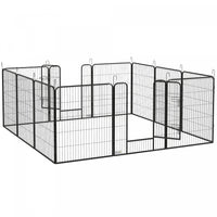 Pawhut Dog Playpen, Heavy-duty Metal Puppy Play Pen, Pet Exercise Fences For Outside And Indoor, Diy