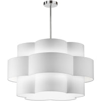 Dainolite Phlox 4 Light Chandelier Polished Chrome White Shade Lamp