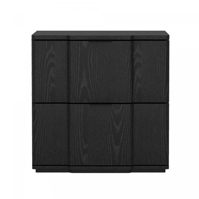 Clive Mid-Century Modern 22\" Nightstand in Black (2-Drawer)