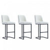 Serena Modern Metal Upholstered Barstool in White - Set of 3 Bar Stool