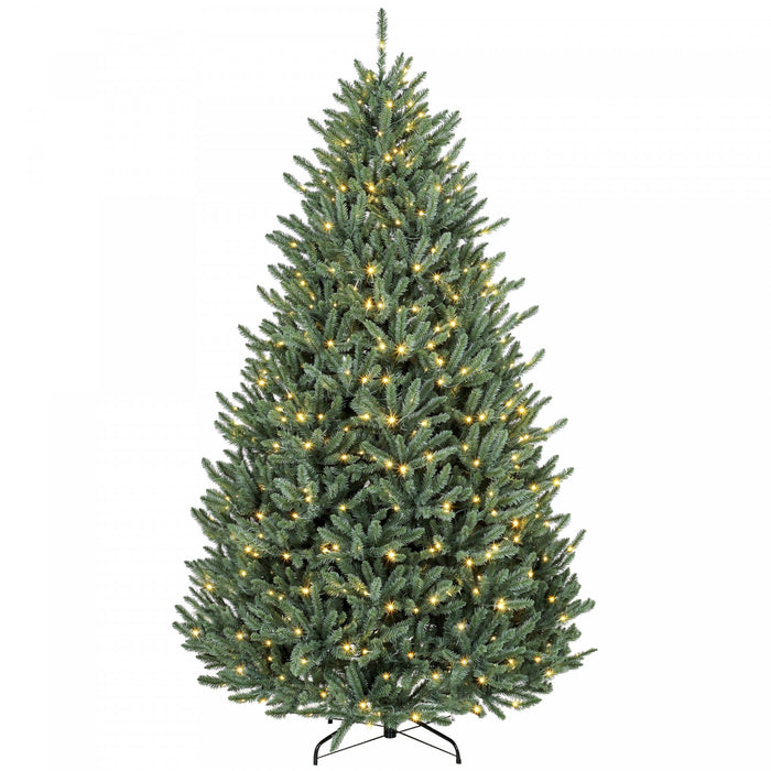 HOMCOM 6ft Prelit Christmas Tree, Easy Plug, Dual-Colour Lights, Hinged