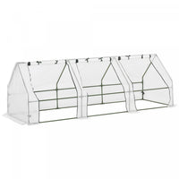 Outsunny 9' X 3' X 3' Portable Tunnel Greenhouse Outdoor Garden Mini With Large Zipper Doors & Water