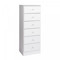 Astrid Kids 6-Drawer Tall Chest - White