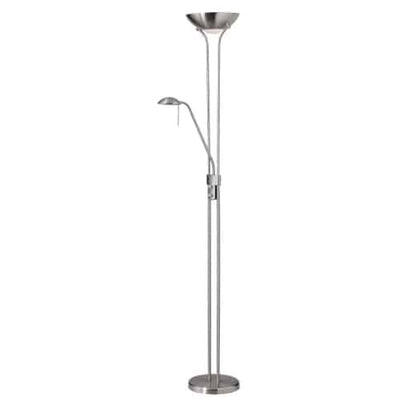 Dainolite Mother & Son Floor Lamp Satin Chrome Finish|Lampe à pied Mother & Son de Dainolite avec fini chromé satiné
