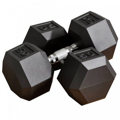 Soozier 2 x 50 lbs Dumbbells Weight Set for Home Gym Cardio Exercise