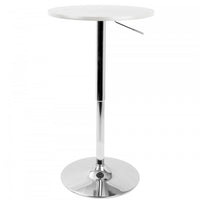 LumiSource Adjustable Contemporary Bar Dining Pub Table - White