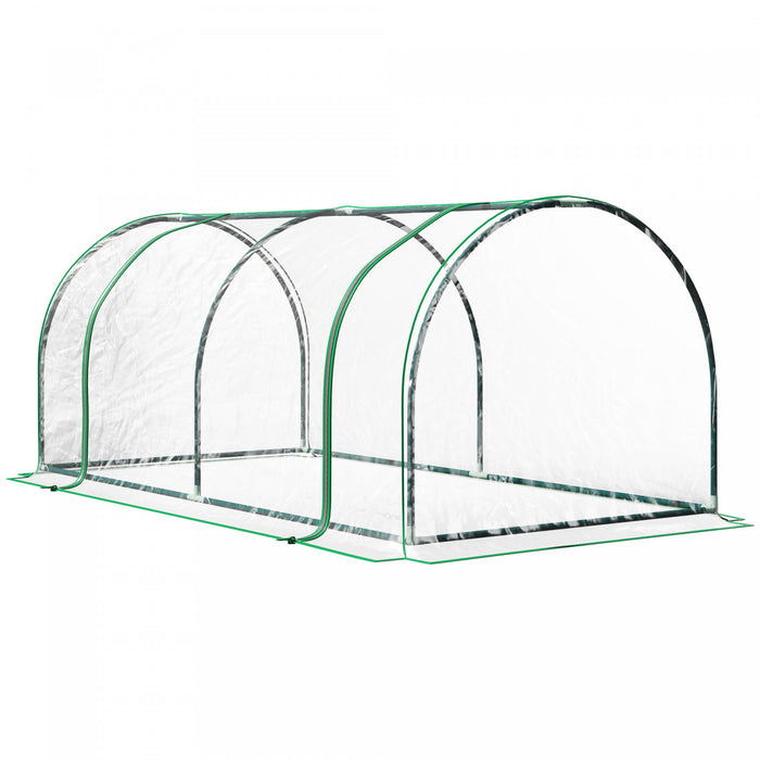 Outsunny 79\" X 39\" X 32\" Mini Greenhouse Transparent Portable Hot House For Plants With Zippered Doors For Outdoor, Indoor, Garden