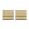 Molly Modern 26\" Nightstand in Natural Oak (3-Drawer) - Set of 2