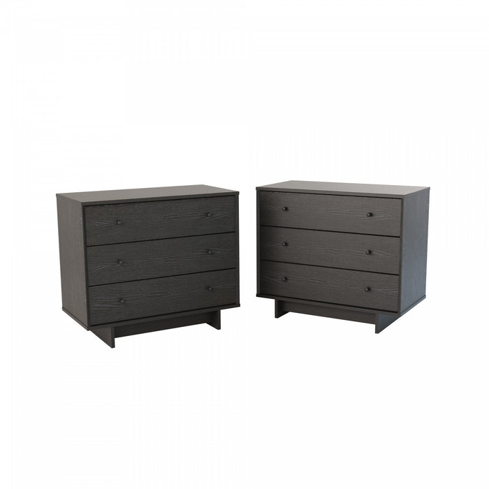 Finnley 3-drawer Nightstand - Black Oak