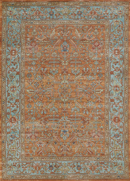 Hailey Traditional 6'7\" x 9'6\" Area Rug in Orange Indoor Area Rug