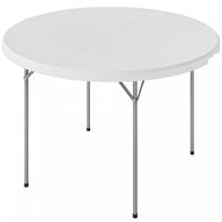 Outsunny 4ft Folding Picnic Table with Anti-Slip Foot Pads, White