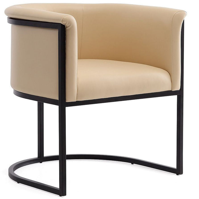 Manhattan Comfort Cosmopolitan Faux Leather Dining Chair - Tan & Black
