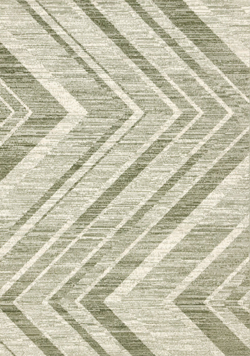 Florence Green White Distressed Chevron Design Rug, 7'9\" x 10'6\" Indoor Area Rug