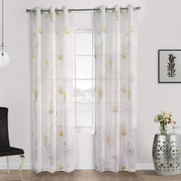 Habitat Symphony Yellow Sheer Grommet Curtain Panel - 52 x 84