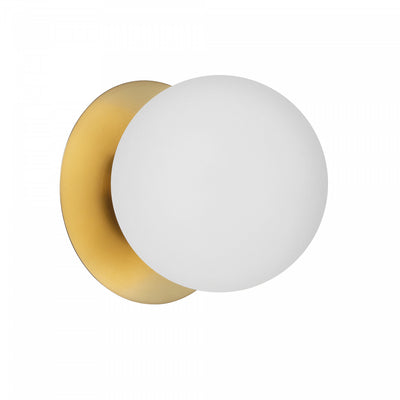 Dainolite Burlat 1 Light Wall Sconce Aged Brass White Glass Lamp|Applique murale Burlat de Dainolite en verre blanc, avec fini laiton vieilli et 1 ampoule