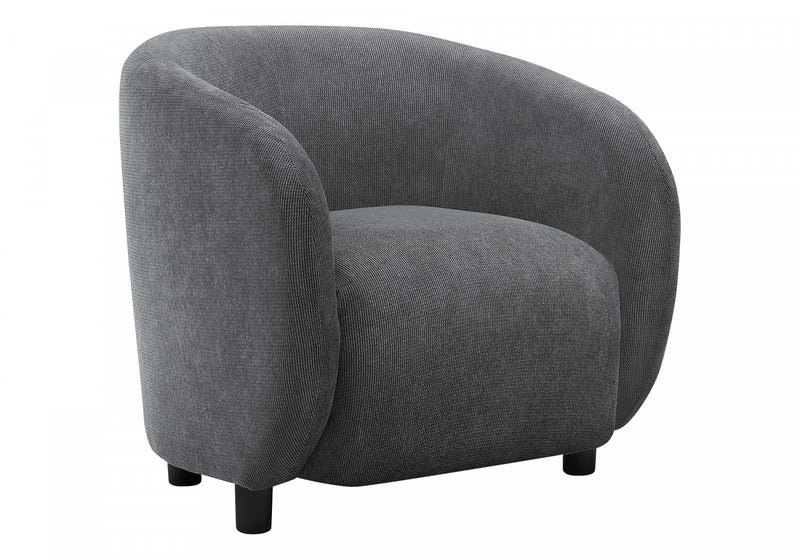Monarch Specialties - Accent Chair, 29\"H, Upholstered, Living Room, Bedroom, Dark Grey Fabric, Black Legs