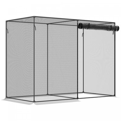 Outsunny 6.5 X 3.3ft Crop Cage, Zippered Door Plant Protection Tent Black