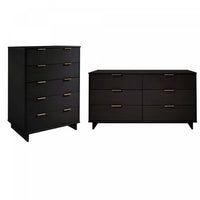 Granville Modern 2-Piece Dresser Set in Black 