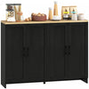 HOMCOM Modern Sideboard Buffet Cabinet with Adjustable Shelves Black