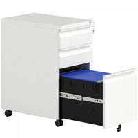 Vinsett 3 Drawer File Cabinet Steel Filing Cabinet A4 Legal Letter White