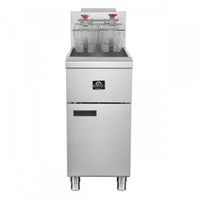 FORNO Commerciale Propane Gas Deep Fryer, 3 Burners 90,000 BTU, 40 lbs Oil Capacity - FCMGF0016 