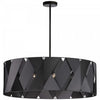 Dainolite Cardano 4 Light Chandelier Closed Matte Black Black Ribbon Lamp