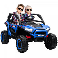 Qaba 24v 7ah Powered Ride-On Truck, 2 Seater 4wd Battery Powered Electric Car For Kids With 4 Spring