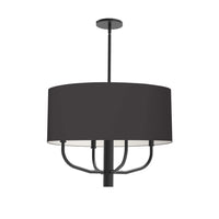 Dainolite Eleanor 4 Light Chandelier Matte Black Black/White Shade Lamp