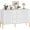 HOMCOM 47\" Buffet Cabinet with 3 Drawers and 2 Doors Modern Sideboard White