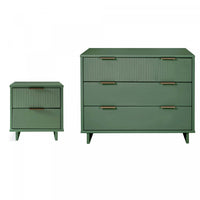 Granville Modern 2-Piece Dresser Set in Sage Green 