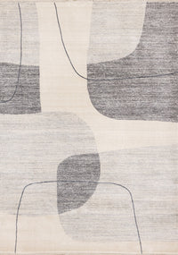 Olivia Grey Black Cream Geometric Rug, 5'3