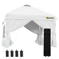 Outsunny 10' X 10' Pop Up Canopy Tent, Instant Sun Shelter, Tents For Parties, With Wheeled Carry Ba