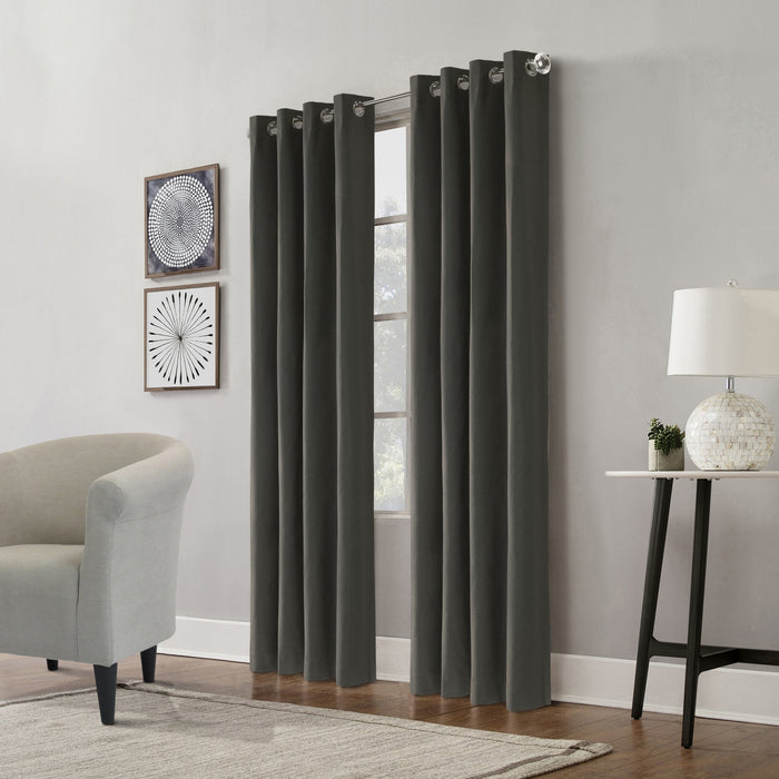 Edison Charcoal Grommet Curtain Panel - 52\" X 108\"
