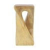 Cade 26.80\" Twisted Square MGO Accent Table, Unique Natural Wood Grain Indoor Side Table, Natural