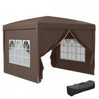 Outsunny 10'x10' Outdoor Pop Up Party Tent With Carrying Bag Coffee