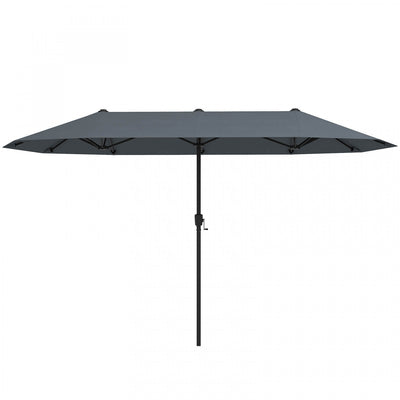 Costway 13 FT Large Patio Umbrella Outdoor Double-Sided Table Market Umbrella for Garden Gray