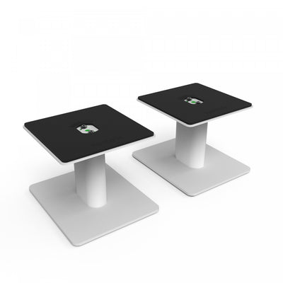 Kanto SP6HD 6" Universal Desktop Speaker Stands with Cable Management - Pair, White | Supports d'enceintes de bureau universels Kanto SP6HD 6" avec gestion des cables - paire, blanc