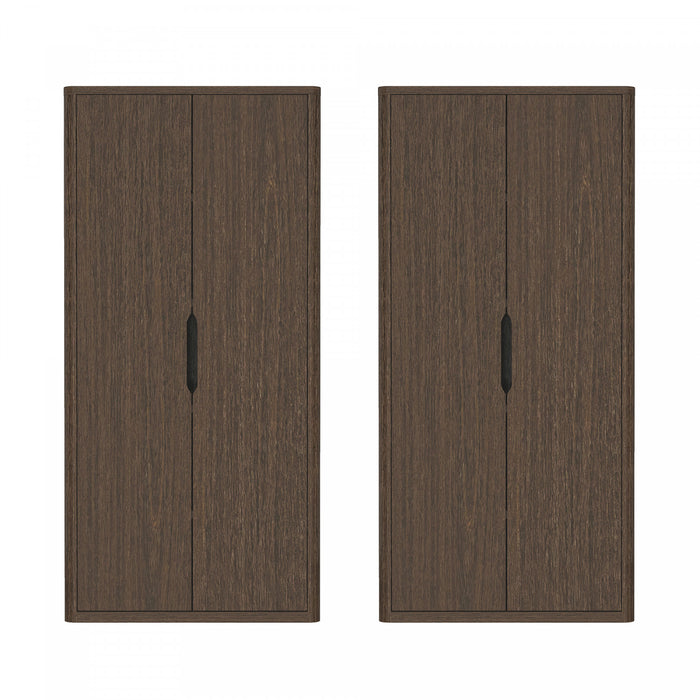 Rivington Modern 38\" Bookcase Cabinet in Walnut - Set of 2