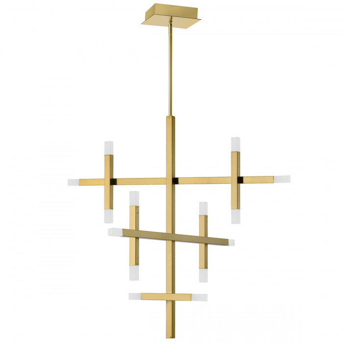 Dainolite Acasia Chandelier 42w Aged Brass Frosted Acrylic Diffuser Lamp