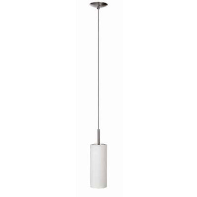 Dainolite Paza 1 Light Pendant Satin Chrome Finish White Frosted Glass Lamp|Luminaire suspendu Paza de Dainolite en verre blanc givré, avec fini chromé satiné et 1 ampoule