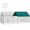 Pawhut 73\" Small Animal Cage, Pet Playpen For Chicken, Rabbits, Chinchillas, Outdoor Small Animal Playpen With Spire Roof, Green