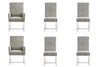 Element Modern 6-Piece Dining Chair Set in Steel