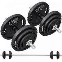 Soozier Adjustable Dumbbell Set, 2 in 1 Weights Set for Home Gym, 112lb