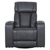 Kingsley 37 in. Leather Match Swivel Glider Recliner - Charcoal