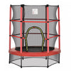Outsunny 55\" Kids Trampoline with Enclosure Net Steel Frame Indoor Round Bouncer Rebounder Age 3 to 6 Years Old, Red